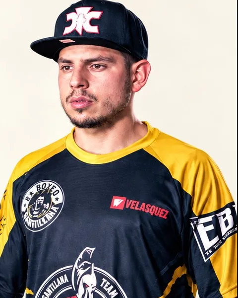 Cristóbal Carreño, de jockey negro y polera de boxeo negra y amarilla, mirando de frente
